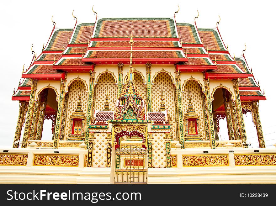 Buddhist church in traditional Thai style art. Buddhist church in traditional Thai style art