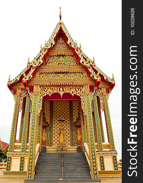 Buddhist church in traditional Thai style art. Buddhist church in traditional Thai style art