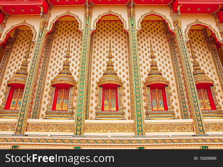 Buddhist church in traditional Thai style art. Buddhist church in traditional Thai style art