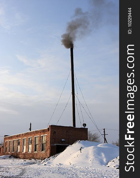 The old coal boiler room in Siberia. The old coal boiler room in Siberia