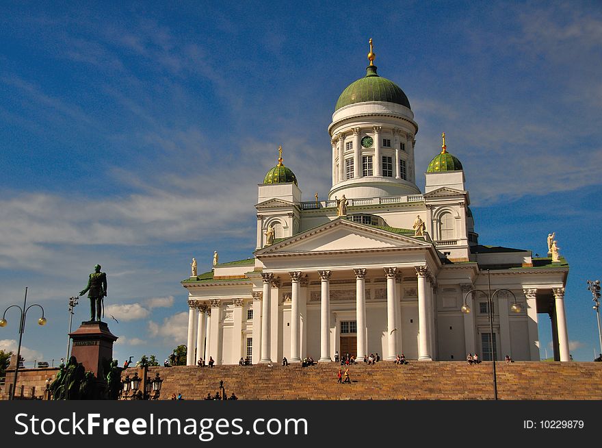 Helsinki Cathedral as seen when standing almost in front of it. Helsinki Cathedral as seen when standing almost in front of it