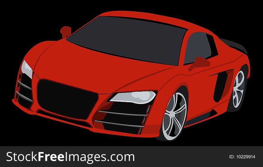 Vectorized illustration of red audi