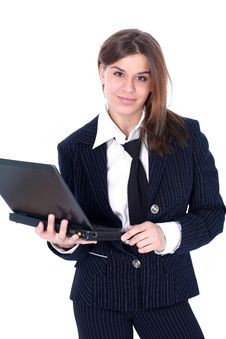Businesswoman With PC Royalty Free Stock Images
