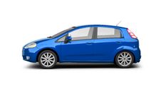 Blue Car Side View Royalty Free Stock Photo