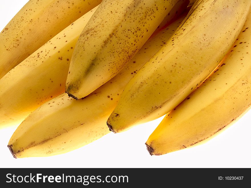 The bunch of overripe bananas. Close-up