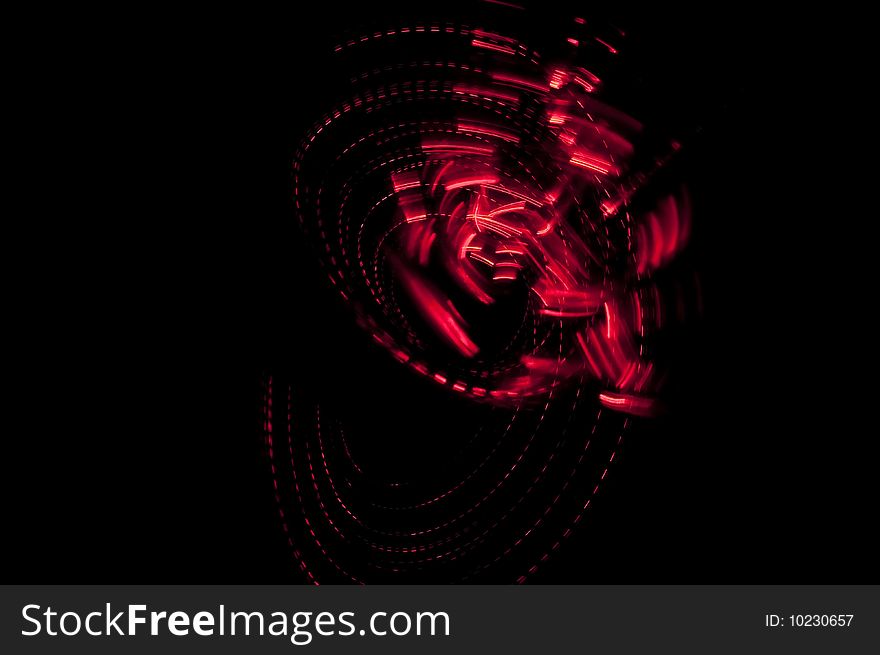 Abstract background, red freezelight on black