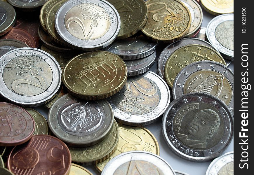 Background of Euro coins money (European currency)