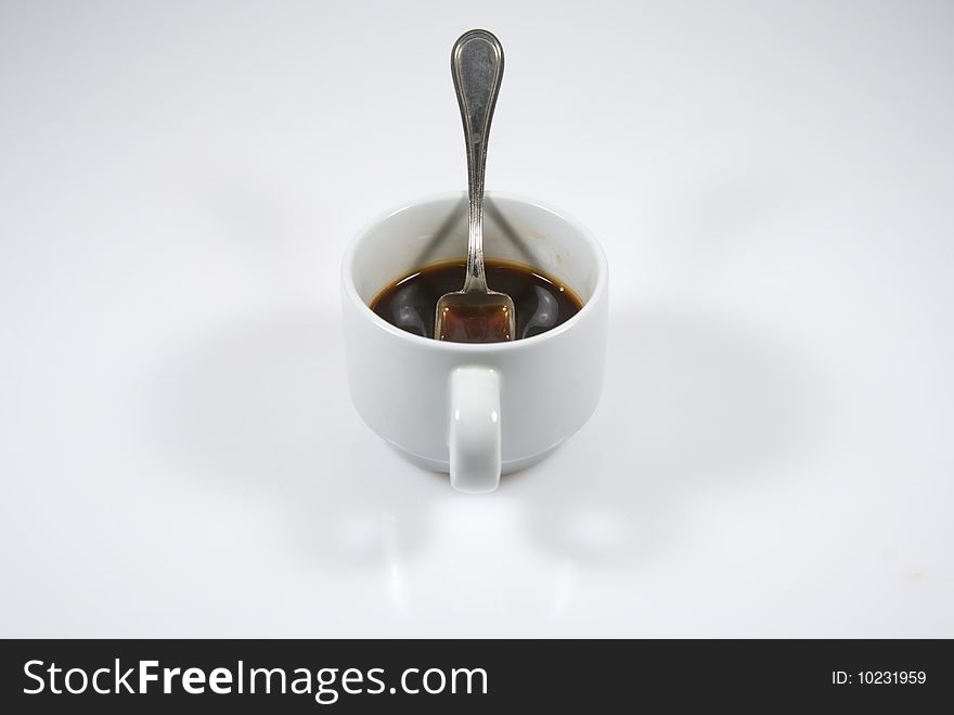 Original view of italian coffee cup