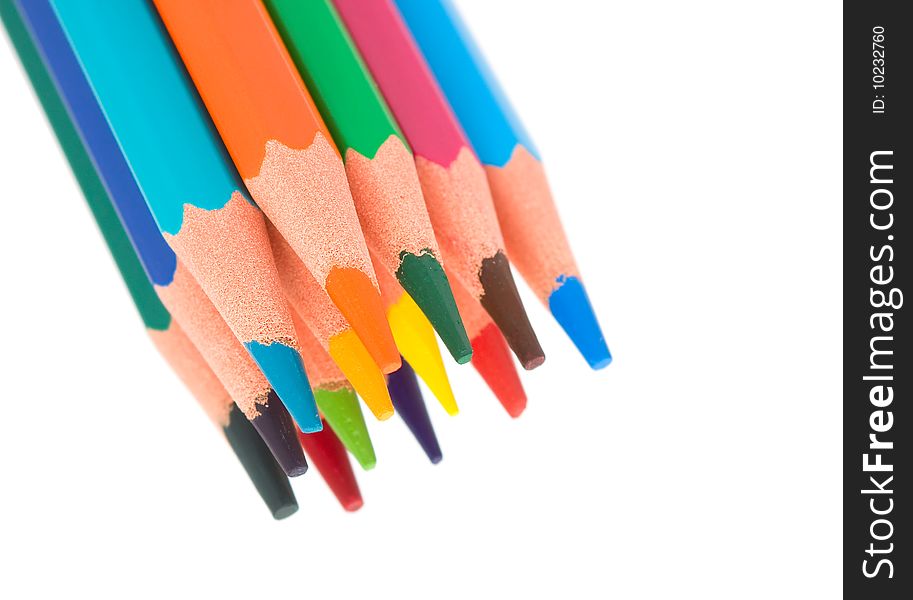 Color pencils isolated on white
