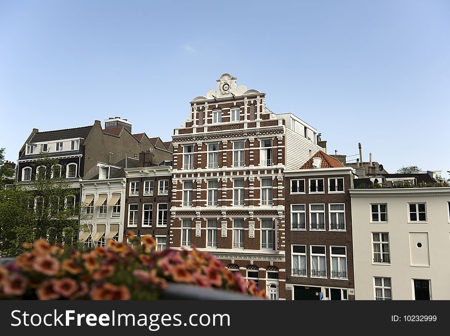 Typical Dutch Houses in Amsterdam, Netherlands