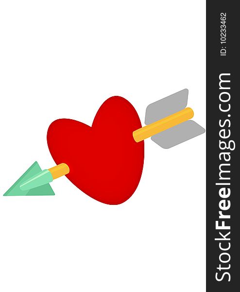 Heart with arrow. Isolated Abstract Vector Illustration