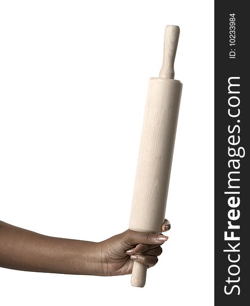 Hand Holding Rolling Pin
