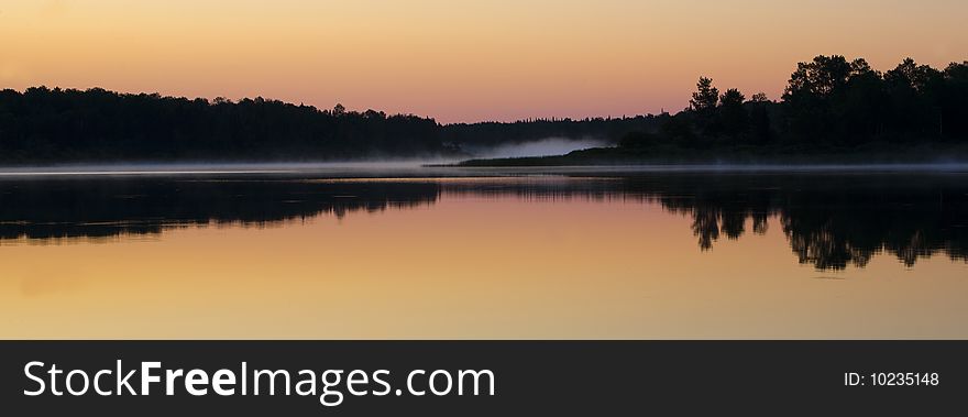 Still and Misty Morning at Fish Lake Minnesota