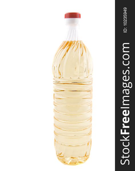 Bottle of vegetable oil(isolated)