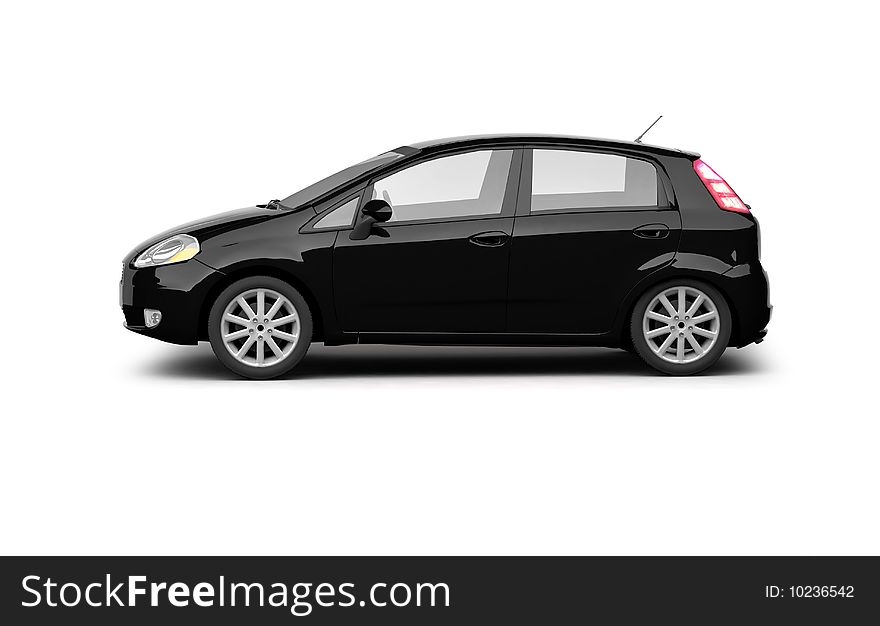 Black Compact Car Side View