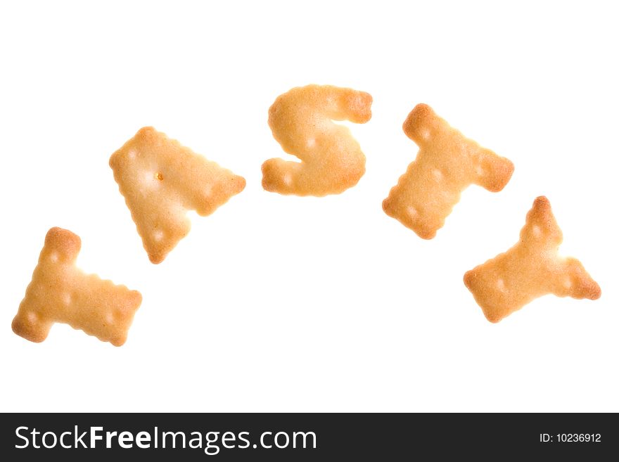 Text TASTY from cookies on isolated