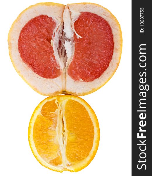 Grapefruit and orange