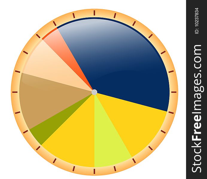 Colored pie chart with different elevations. Colored pie chart with different elevations.