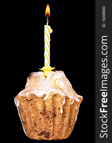 Cake isolated on black background