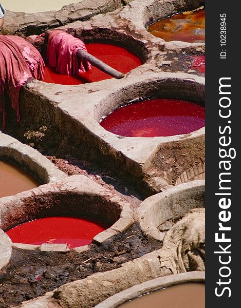 A Tannery In Fes, Morocco