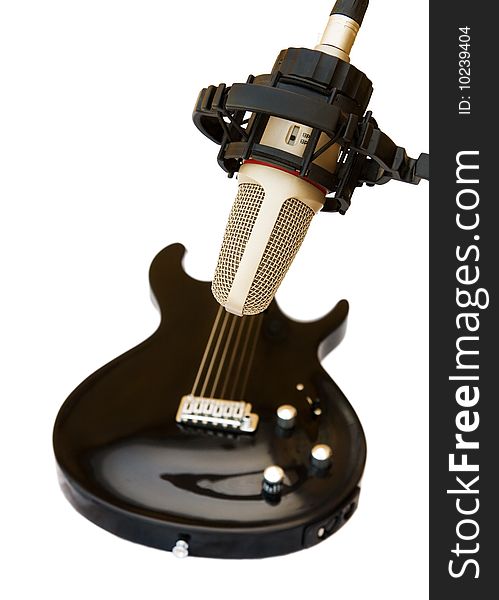 Studio Recording Microphone With Guitar