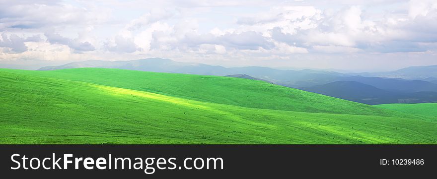 A panoramic view of the Carpathian Mountains