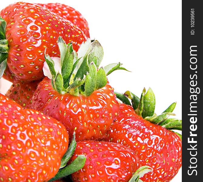 Strawberries isolated on white background