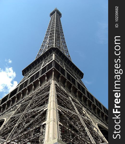 Summertime photo of the Eiffel tower. Summertime photo of the Eiffel tower.