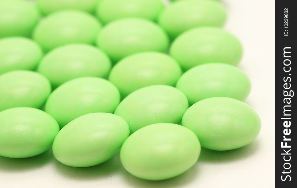 Green Pills on white background