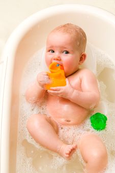 Baby With Rubber-duck Stock Images Baby With Rubber-duck Stock Images