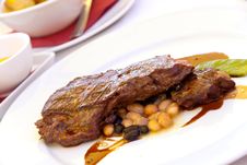 Sirloin Strip Steak With Green Beans ,vegetables A Stock Images Sirloin Strip Steak With Green Beans ,vegetables A Stock Images