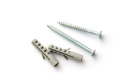 Two Screws With Matching Plugs Royalty Free Stock Photo Two Screws With Matching Plugs Royalty Free Stock Photo