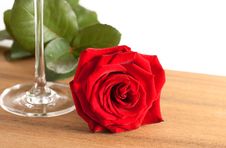 Red Rose And Wine Glass Royalty Free Stock Photo Red Rose And Wine Glass Royalty Free Stock Photo