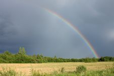 Rainbow Between Storm And Sun Stock Photos