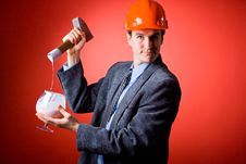 The Man In A Helmet Stock Photography The Man In A Helmet Stock Photography