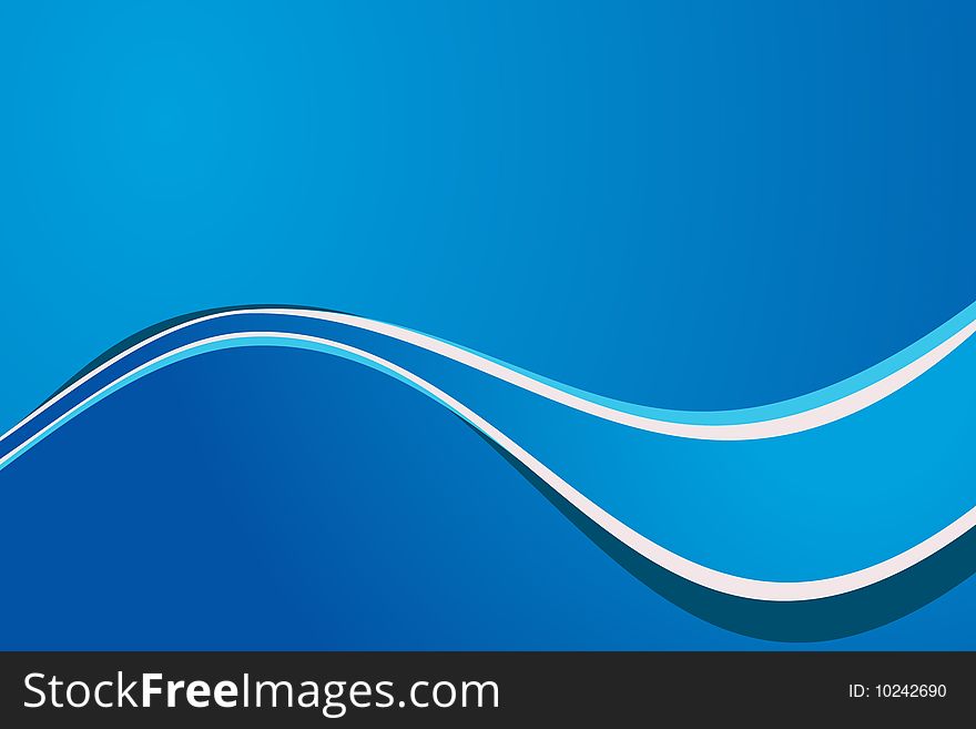 Wave background, blue with white line. Wave background, blue with white line