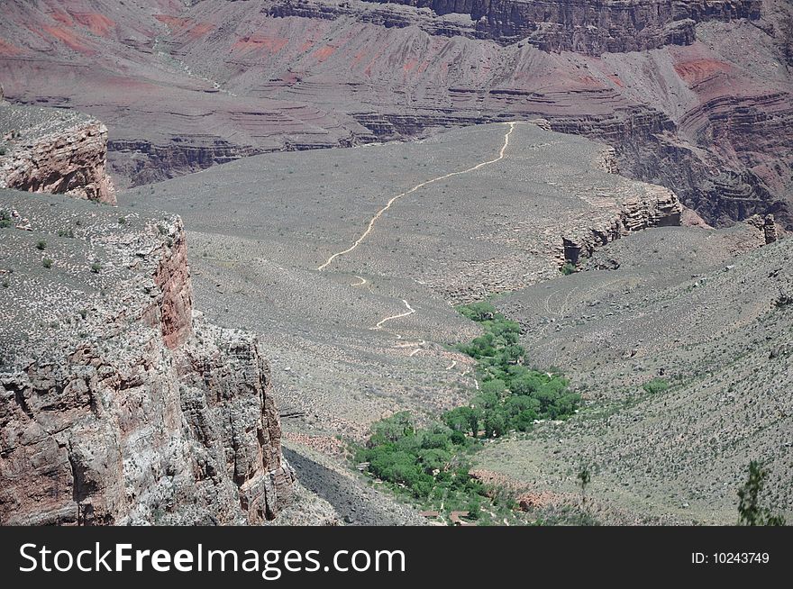 View of Grand Canyon of Colorado from the South Rim. View of Grand Canyon of Colorado from the South Rim