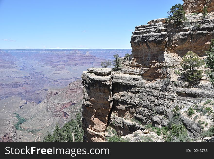 View of Grand Canyon of Colorado from the South Rim. View of Grand Canyon of Colorado from the South Rim