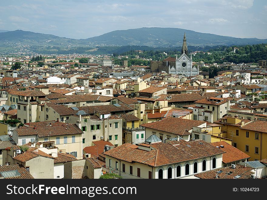 View of Florence (Firenze), with the Basilica di Santa Croce, Italy. View of Florence (Firenze), with the Basilica di Santa Croce, Italy.