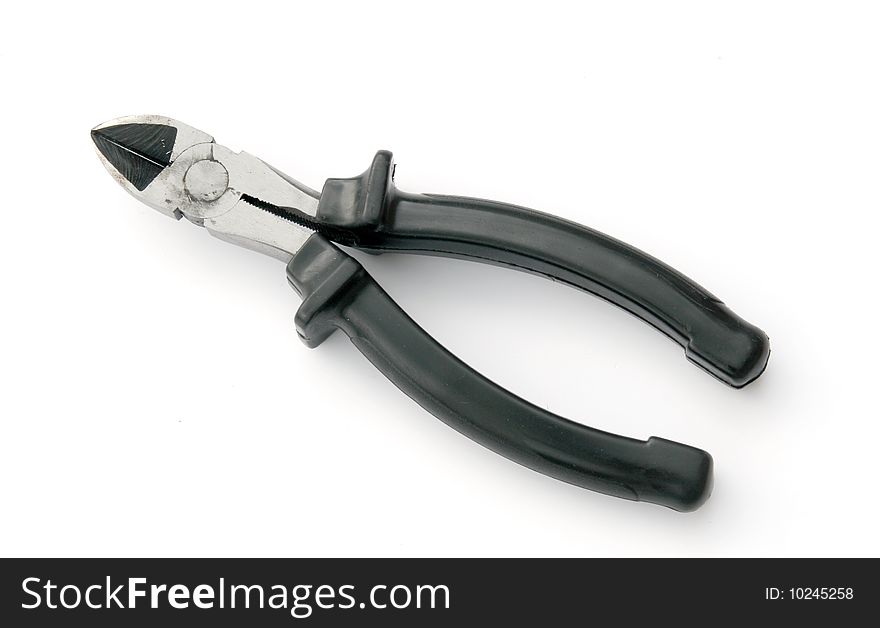 Black pliers isolated on white