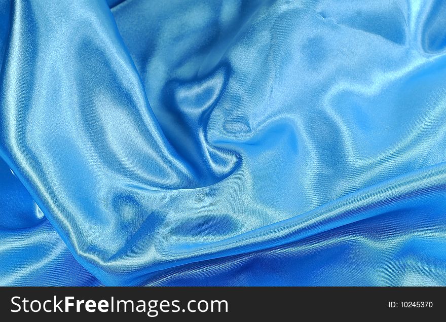 Beautiful shiny  blue satin fabric