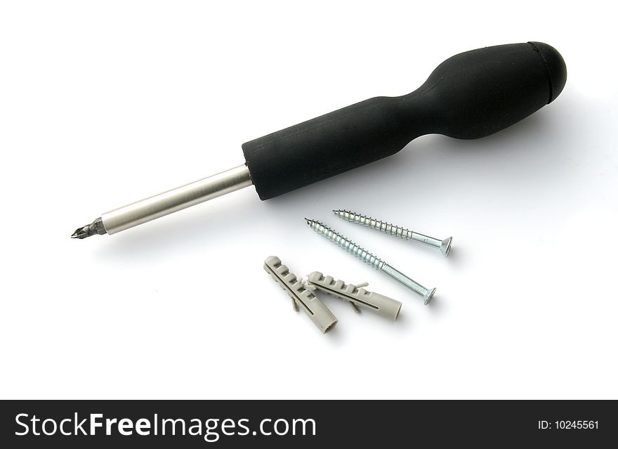 Screwdriver With Screws And Plugs