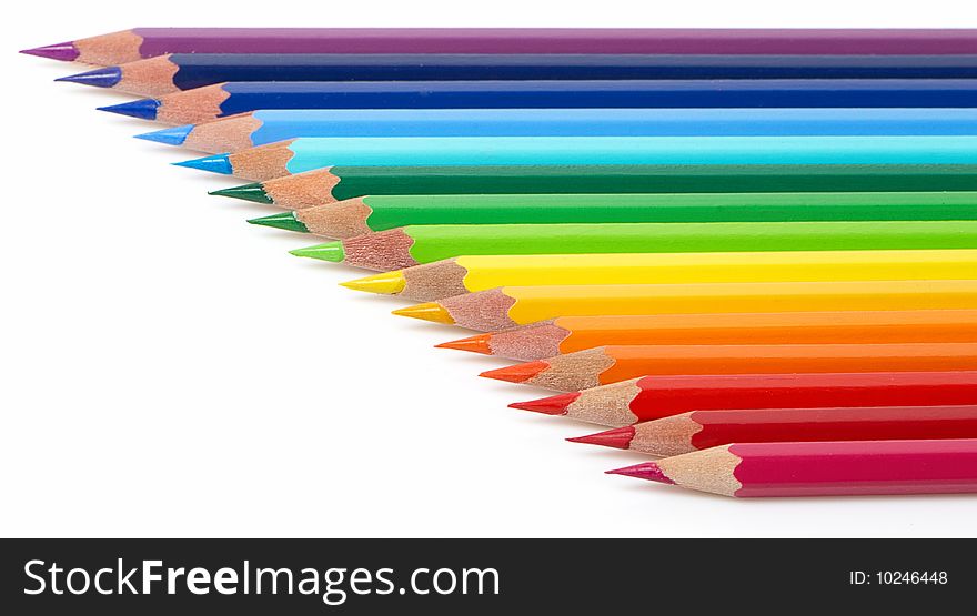 Color pencils isolated on a white background