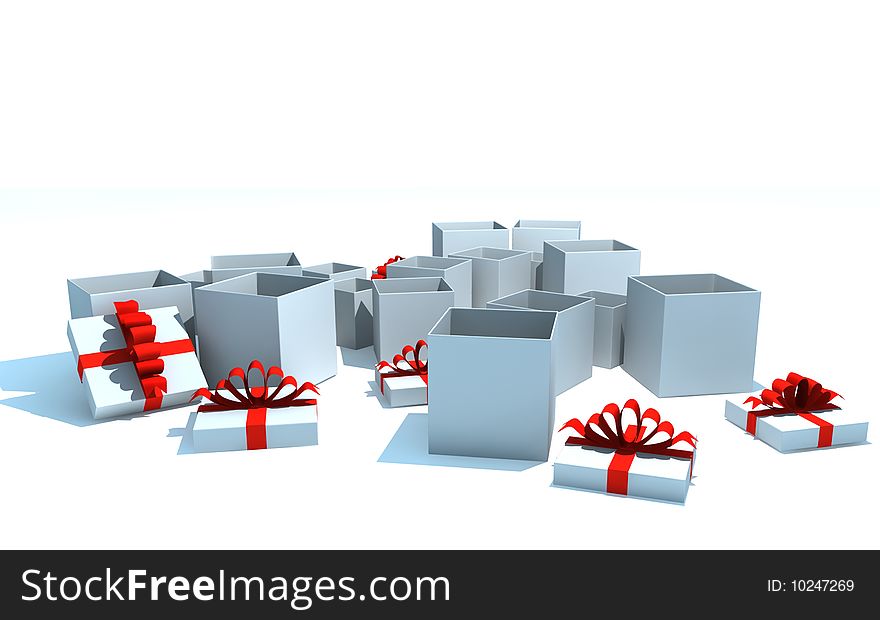 Gift boxes - 3d isolated