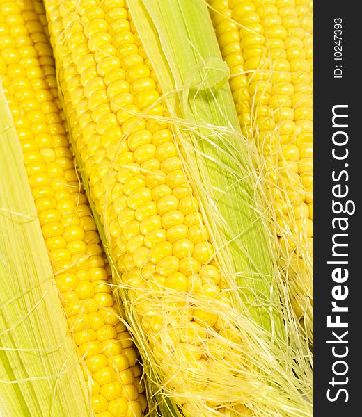 Fresh taste corn as food background. not isolated
