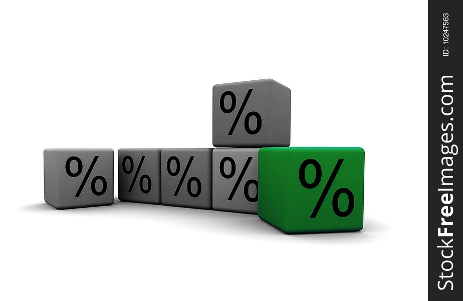 Cubes With Percent Symbols