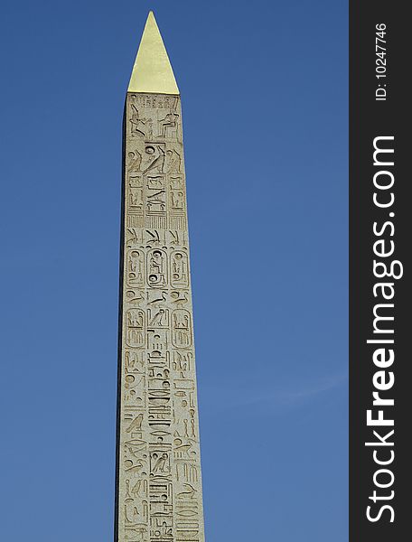 Egyptian Obelisk in Place de la Concorde in Paris. Egyptian Obelisk in Place de la Concorde in Paris