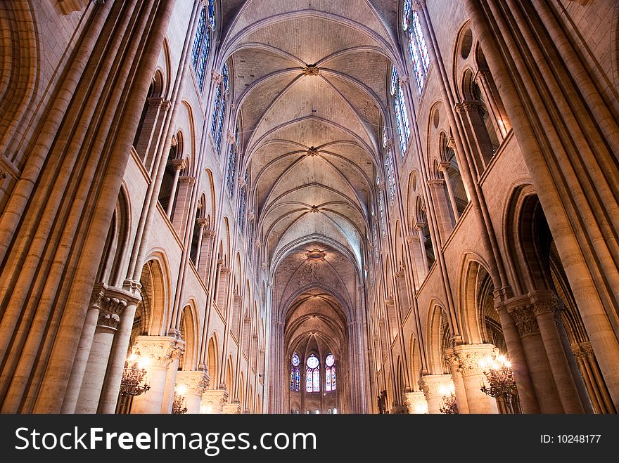 Interior and exterior design of famous church in paris. Interior and exterior design of famous church in paris