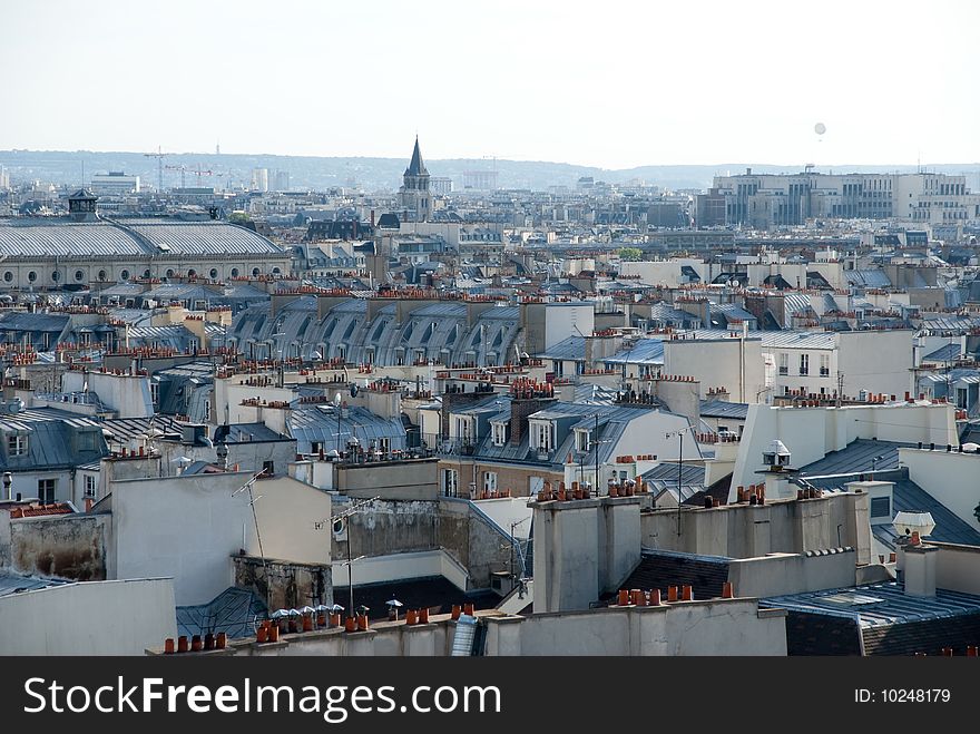 Paris city building group with church overview. Paris city building group with church overview