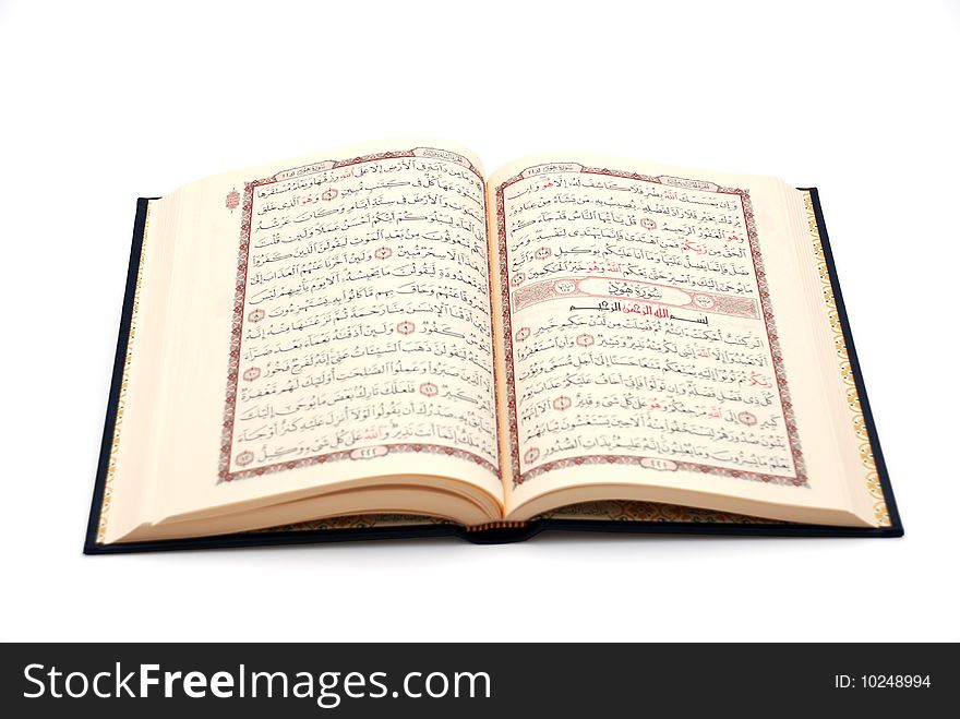 The Holy Quran Isolated on white Back Ground